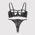 2-Piece Peek-a-boo Bra and Crotchless G-String Set - S/M/L/XL-0