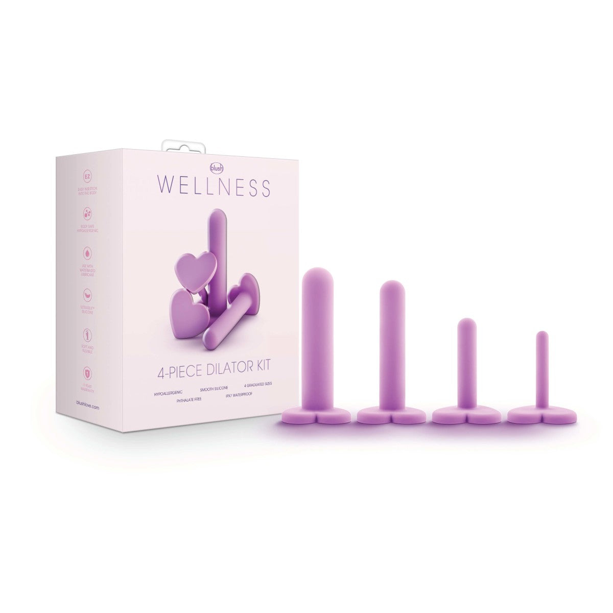 Blush 4-Piece Dilator Kit for Vaginal, Anal Opening & Depth