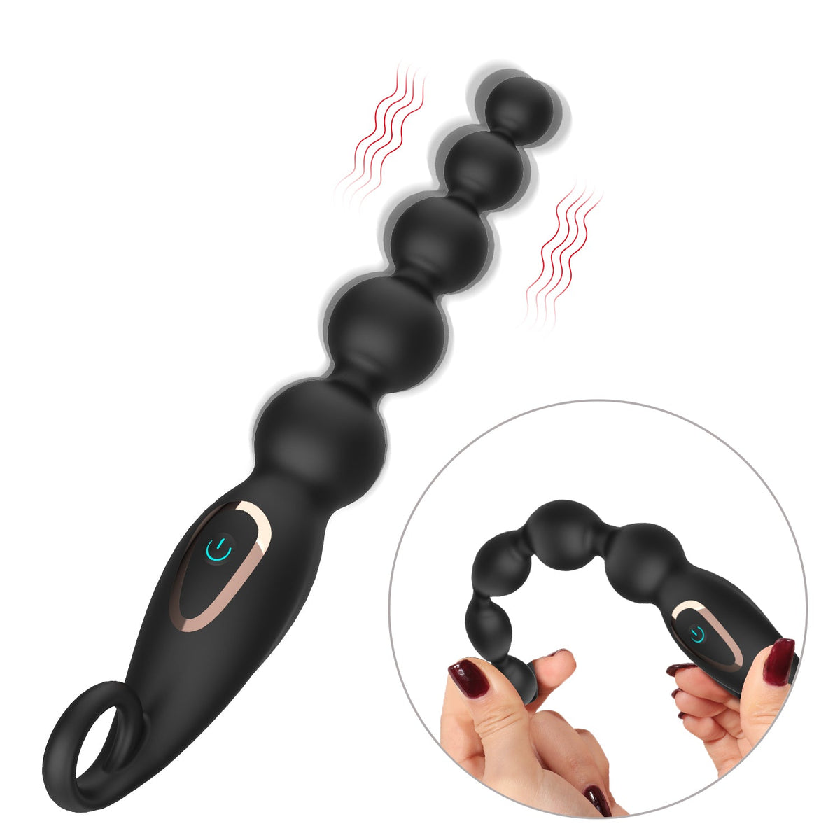 Hgod 7-Speed Vibrating Anal Beads-0