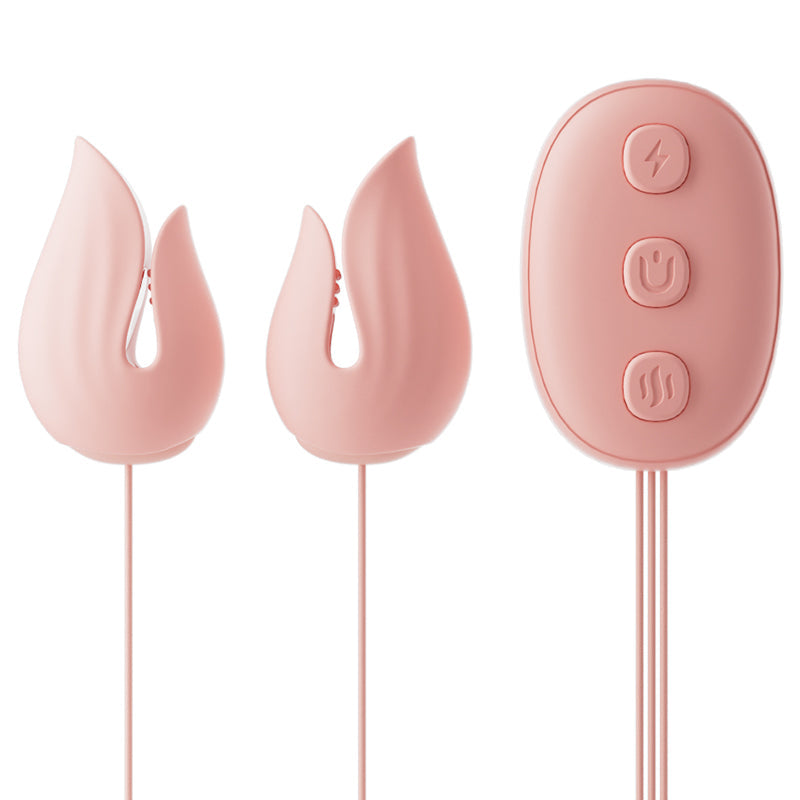 Jiuuy Electro Shock Vibrating Nipple Clamps with Clit Sucker, Bullet & G-Spot Vibrator-2
