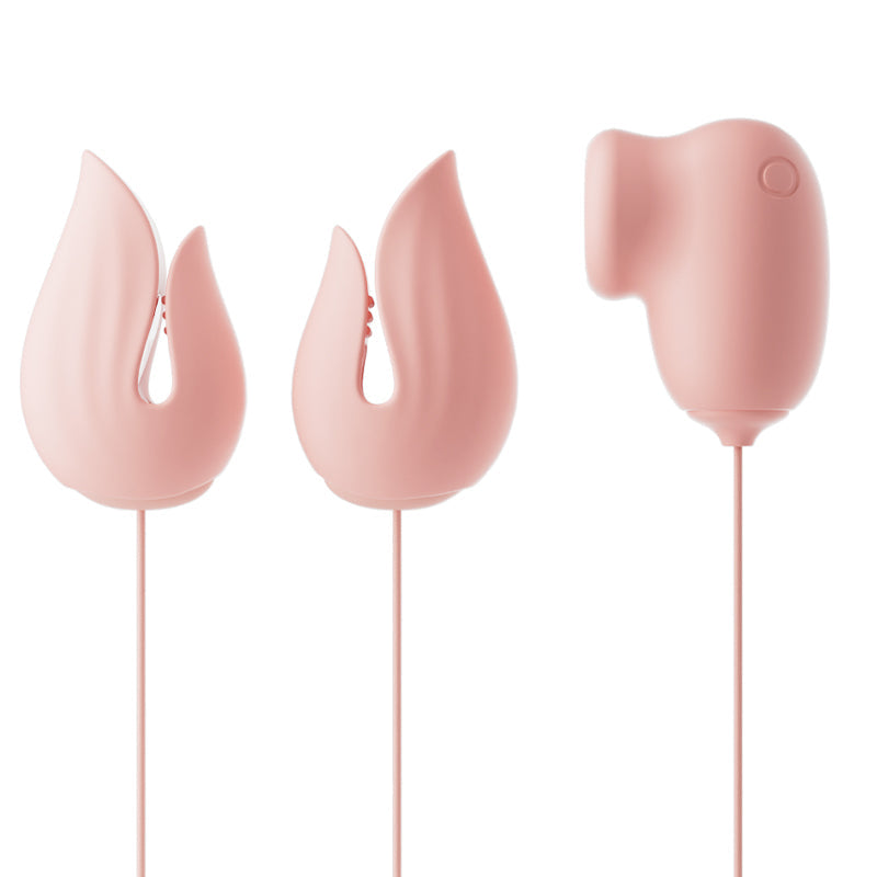 Jiuuy Electro Shock Vibrating Nipple Clamps with Clit Sucker, Bullet & G-Spot Vibrator-6