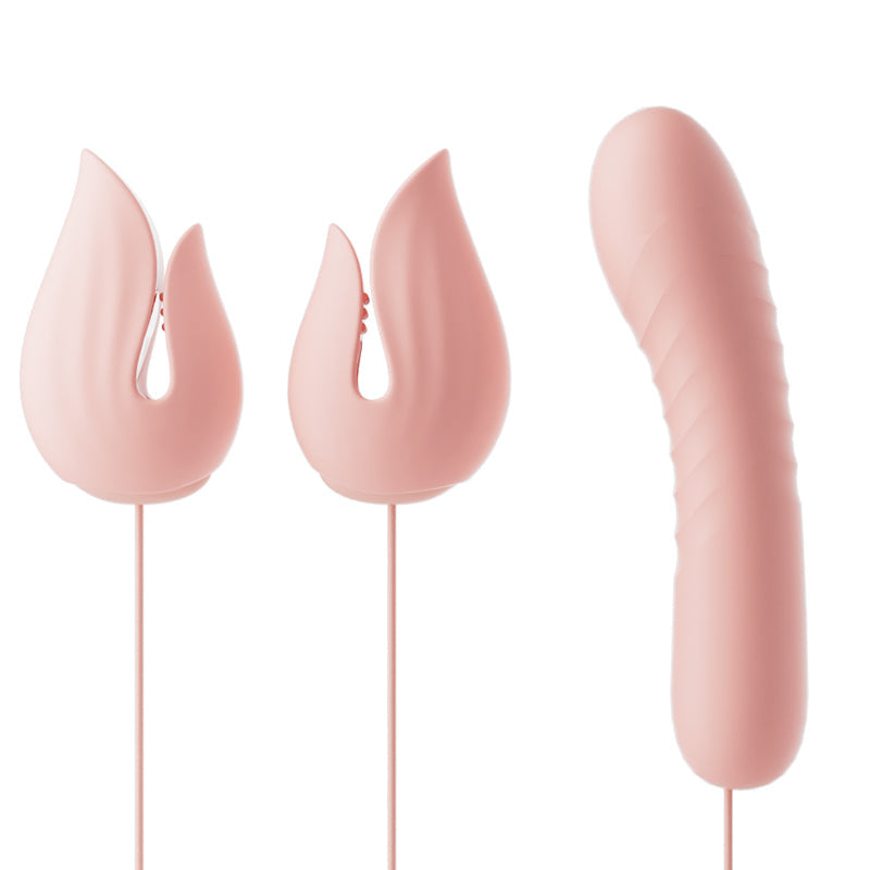 Jiuuy Electro Shock Vibrating Nipple Clamps with Clit Sucker, Bullet & G-Spot Vibrator-7