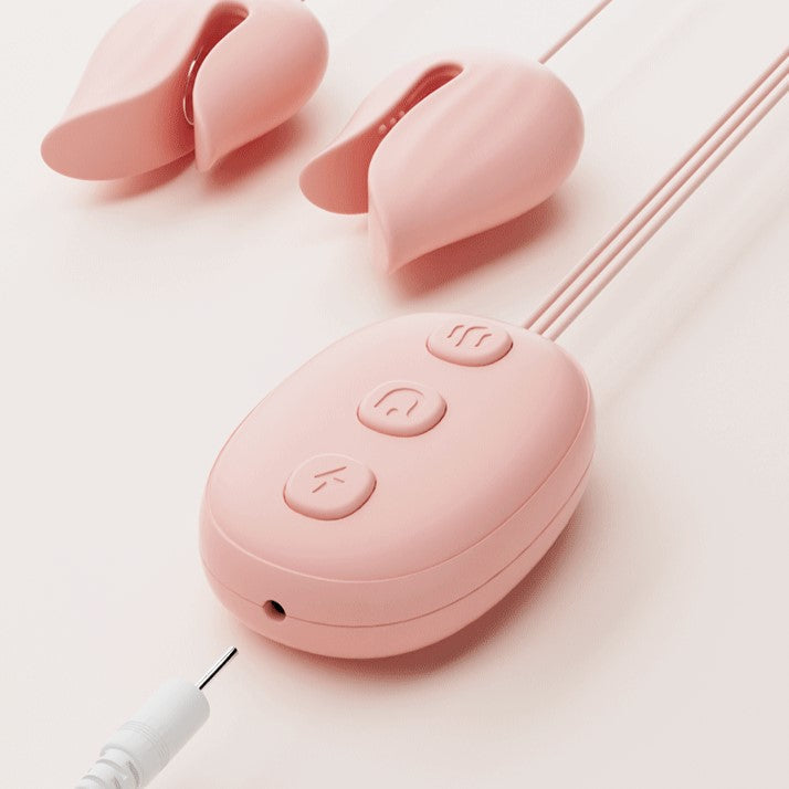 Jiuuy Electro Shock Vibrating Nipple Clamps with Clit Sucker, Bullet & G-Spot Vibrator-4